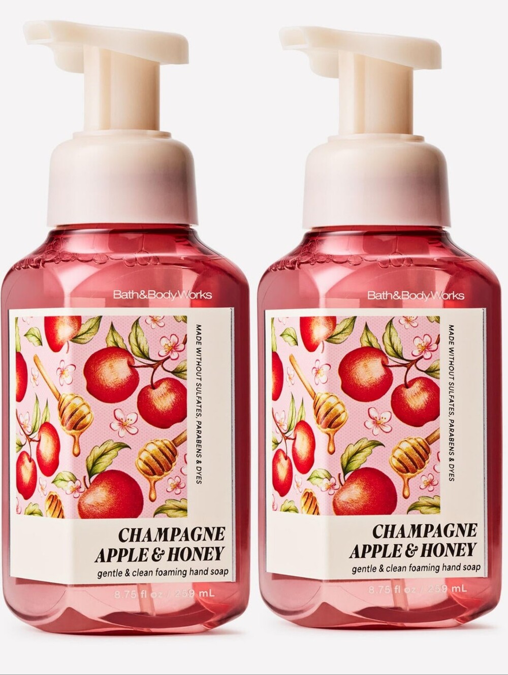Bath & Body Works Champagne Apple & Honey Foaming Hand Soap Set of 2 NEW RARE